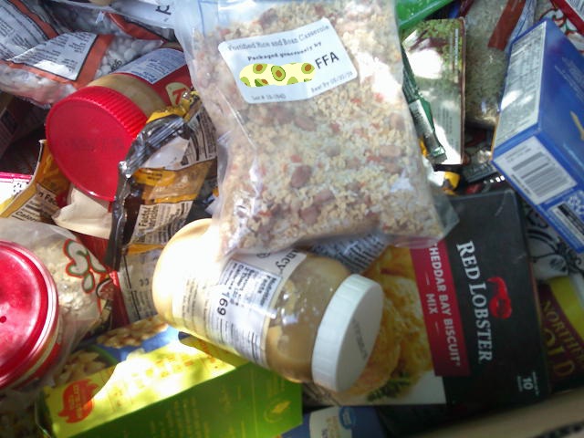 Dry goods in a cardboard container